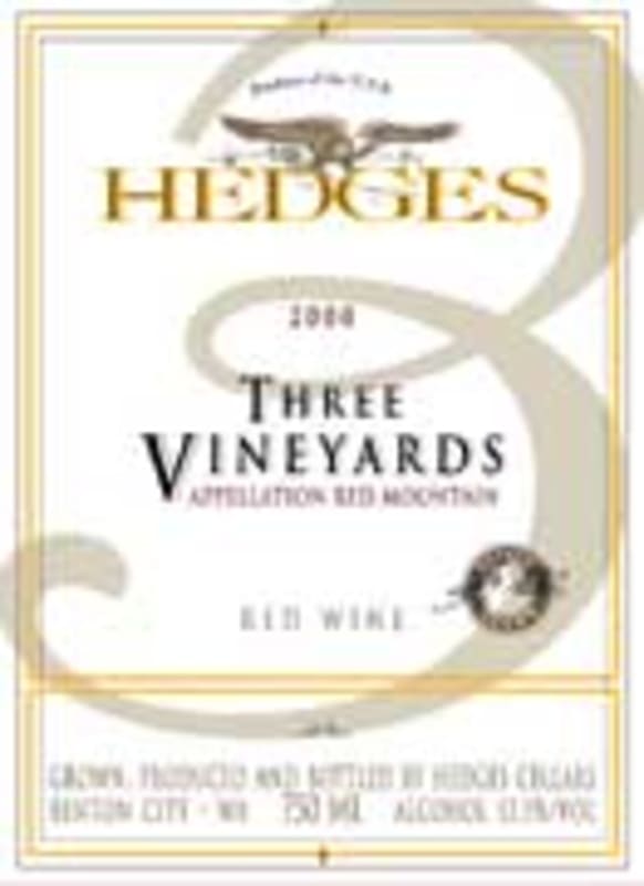 Hedges Family Estate Three Vineyards Red (half-bottle) 2000 Front Label