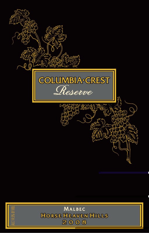 Columbia Crest Reserve Malbec 2008 Front Label