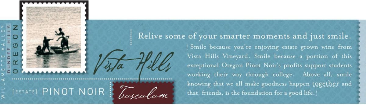 Vista Hills Tusculum Pinot Noir 2013 Front Label