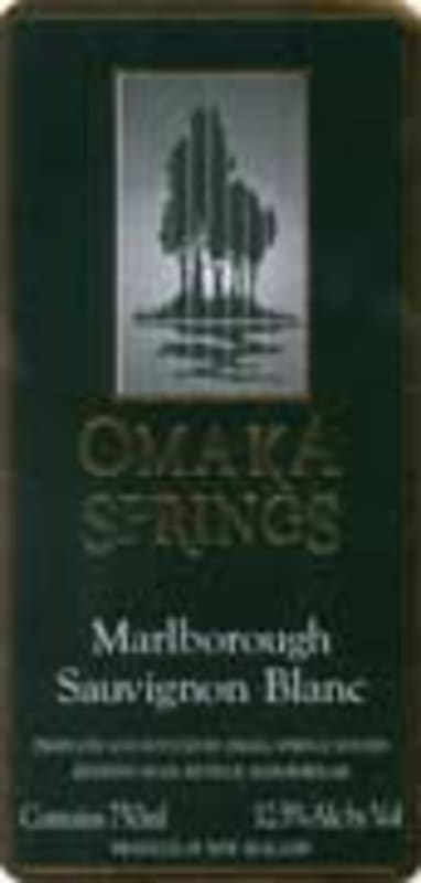 Omaka Springs Marlborough Sauvignon Blanc 2003 Front Label