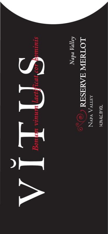 Vitus Reserve Merlot 2010 Front Label