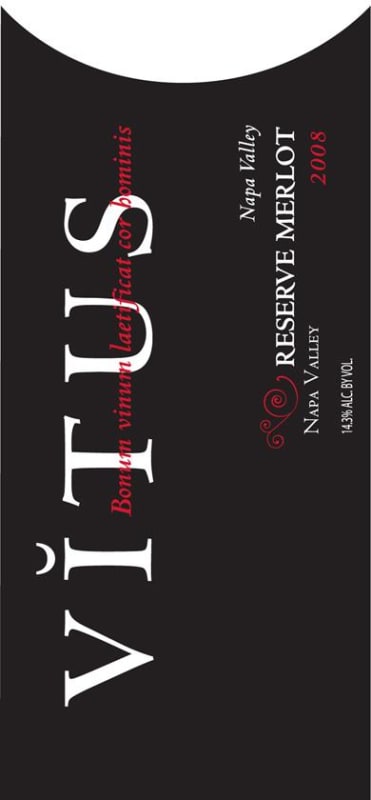 Vitus Reserve Merlot 2008 Front Label