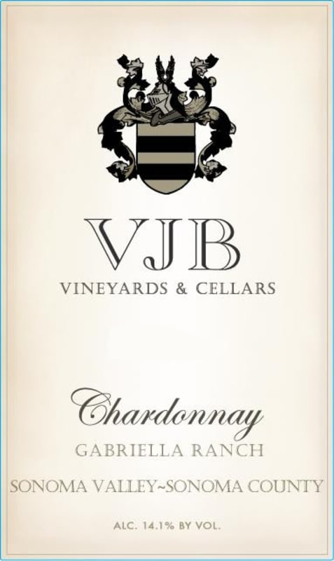 VJB Vineyard & Cellars Gabriella Ranch Chardonnay 2015 Front Label