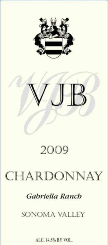 VJB Vineyard & Cellars Gabriella Ranch Chardonnay 2009 Front Label