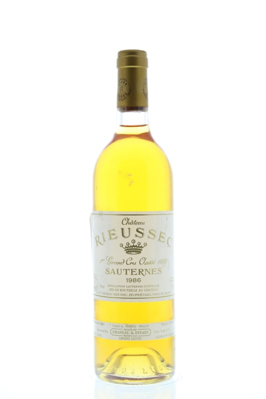 Chateau Rieussec Sauternes 1986 Front Bottle Shot