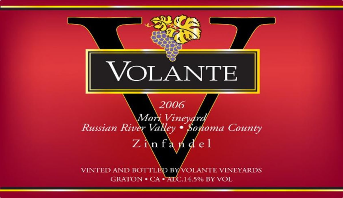 Volante Vineyards Mori Vineyard Zinfandel 2006 Front Label