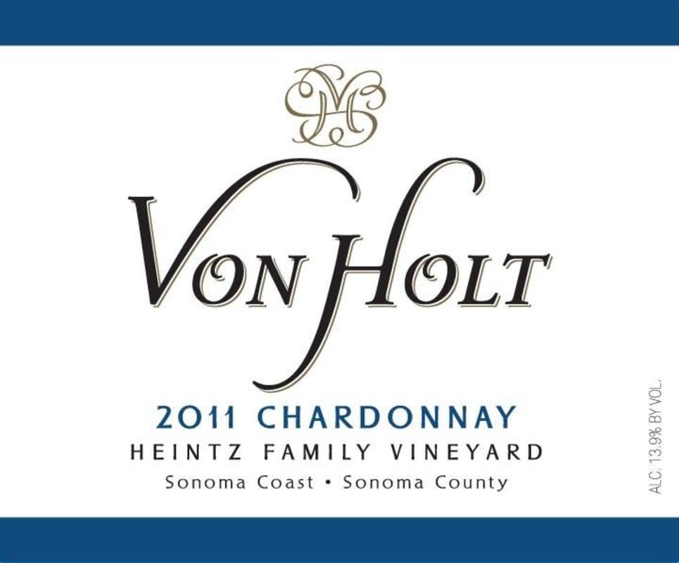 Von Holt Wines Heintz Vineyard Chardonnay 2011 Front Label