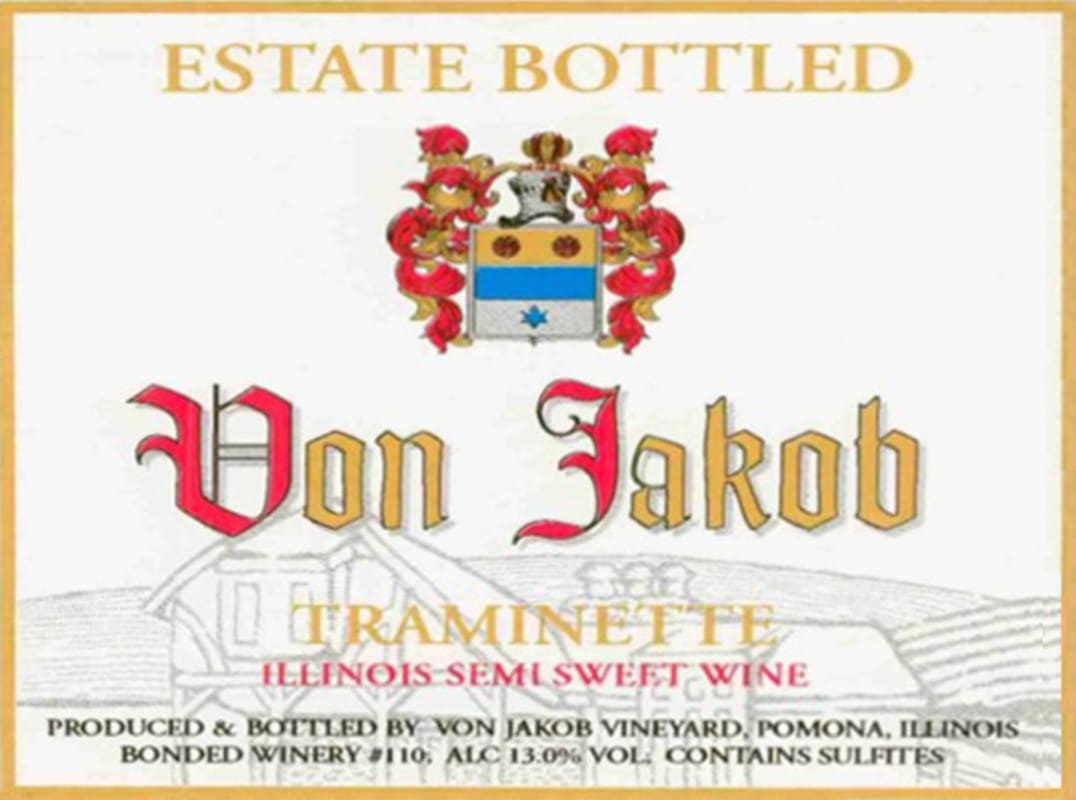 Von Jakob Vineyard Traminette 2004 Front Label
