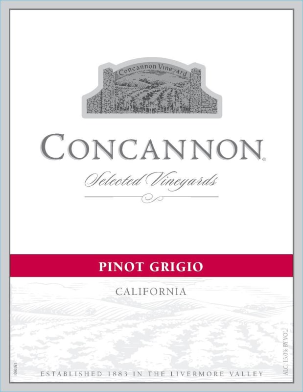 Concannon Selected Vineyards Pinot Grigio 2013 Front Label