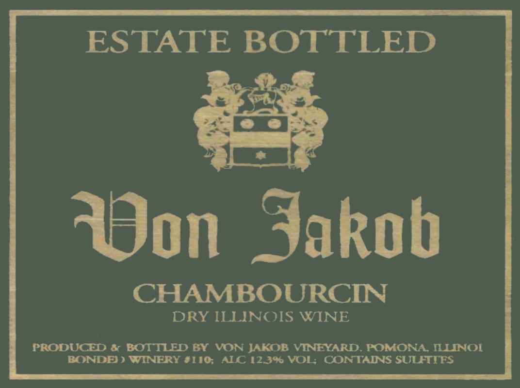 Von Jakob Vineyard Chambourcin 1999 Front Label