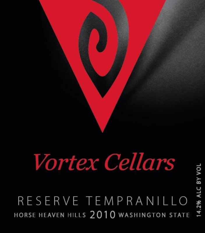 Vortex Cellars Reserve Tempranillo 2010 Front Label