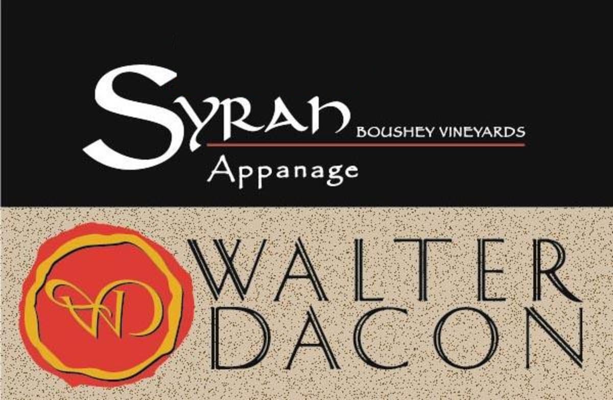 Walter Dacon Wines Appanage Boushey Vineyard Syrah 2010 Front Label