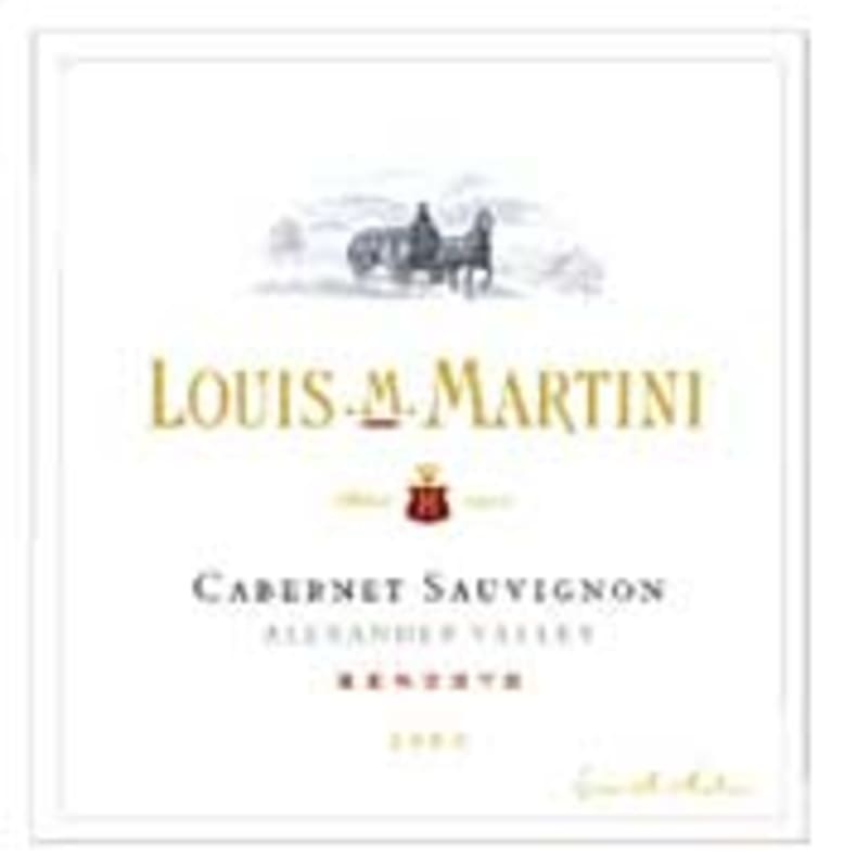 Louis Martini Alexander Valley Cabernet Sauvignon 2000 Front Label