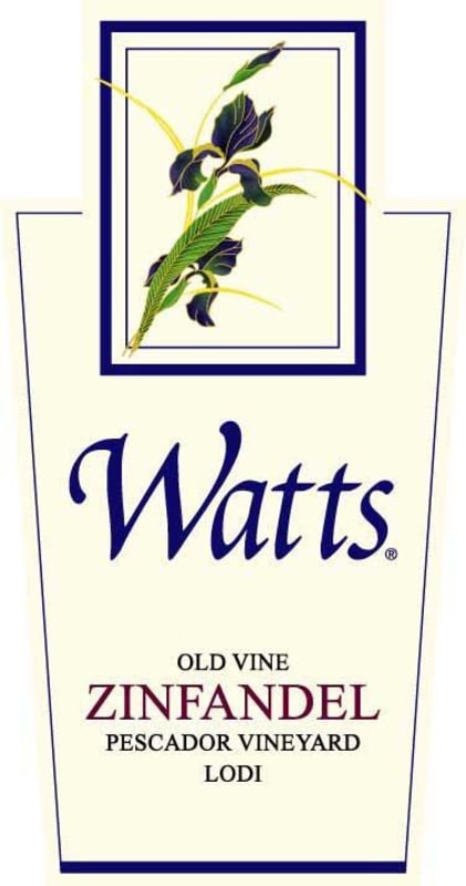 Watts Winery Old Vine Zinfandel 2010 Front Label