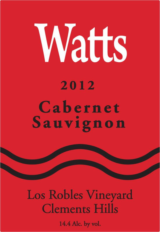 Watts Winery Los Robles Vineyard Cabernet Sauvignon 2012 Front Label