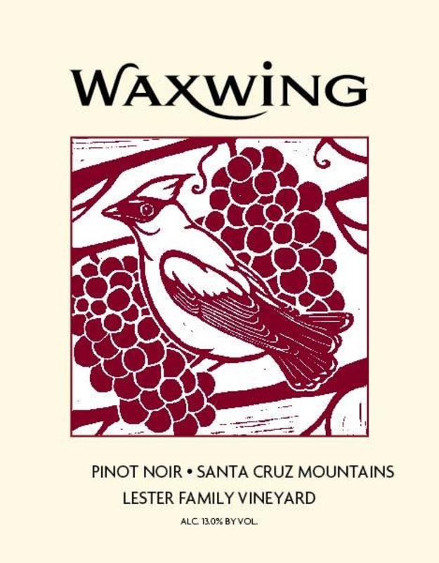 Waxwing Wines Lester Family Vineyard Pinot Noir 2014 Front Label