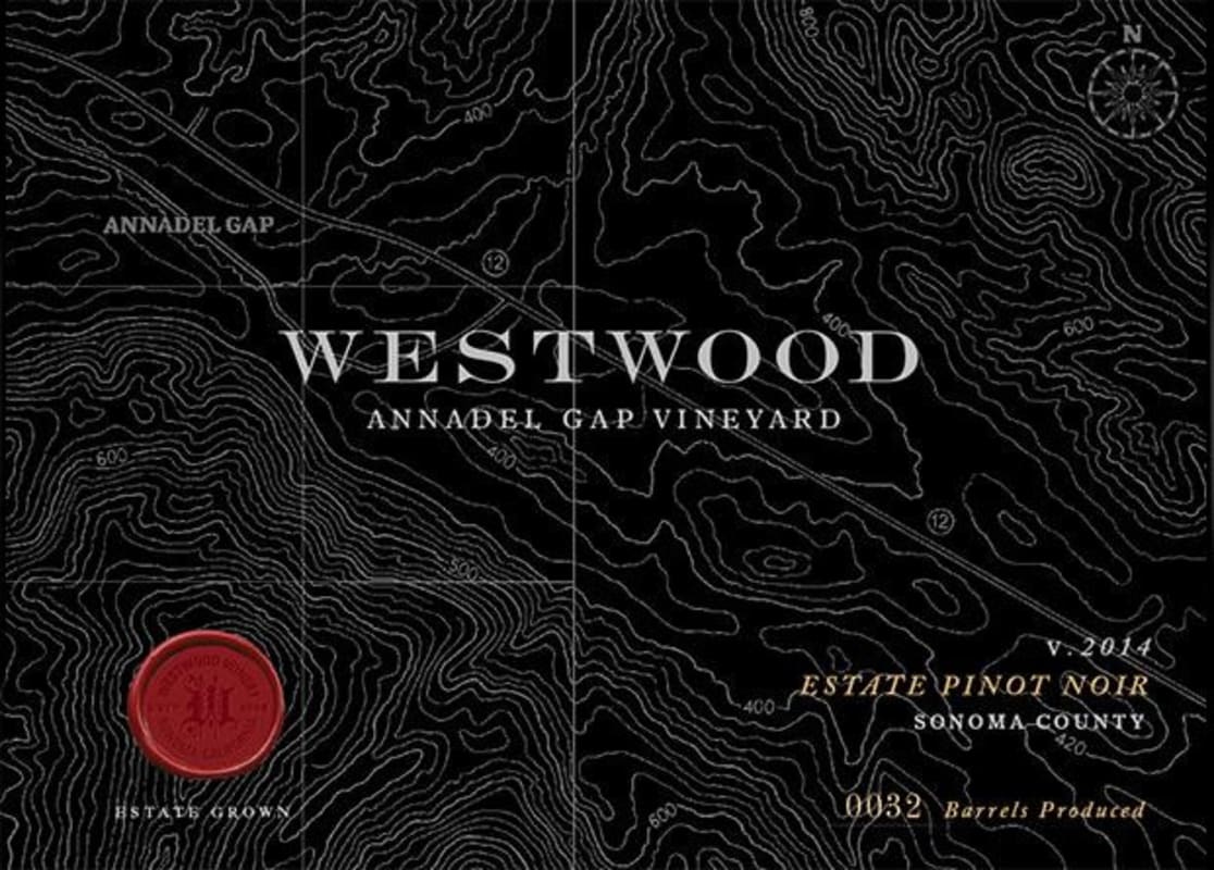 Westwood Winery Annadel Gap Vineyard Estate Pinot Noir 2014 Front Label