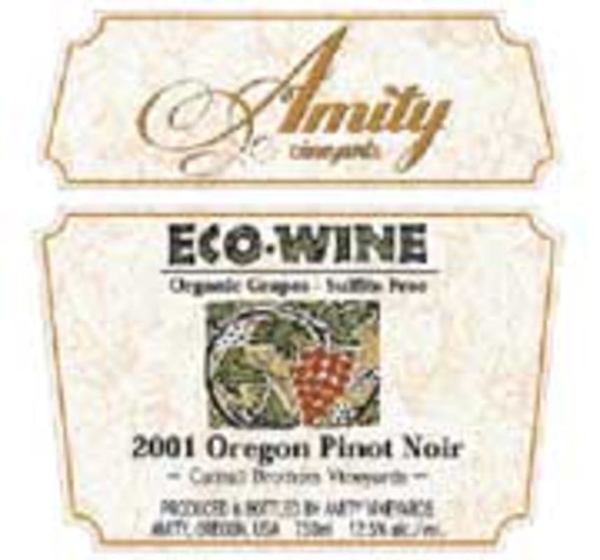 Amity Eco-Wine Pinot Noir (sulfite-free) 2002 Front Label