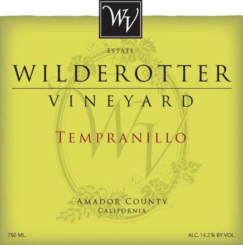 Wilderotter Vineyard and Winery Tempranillo 2008 Front Label