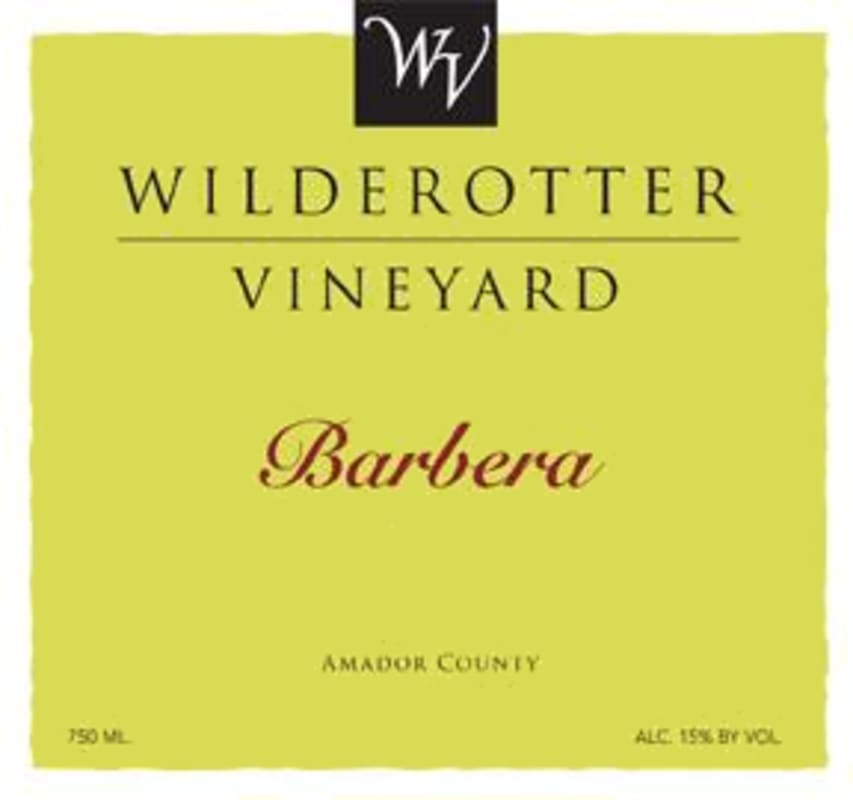 Wilderotter Vineyard and Winery Estate Barbera 2010 Front Label