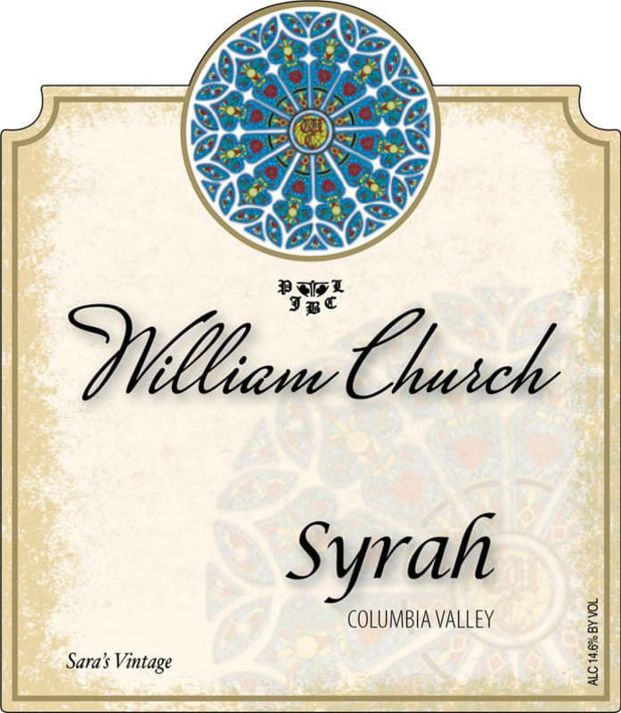 William Church Winery Syrah 2013 Front Label