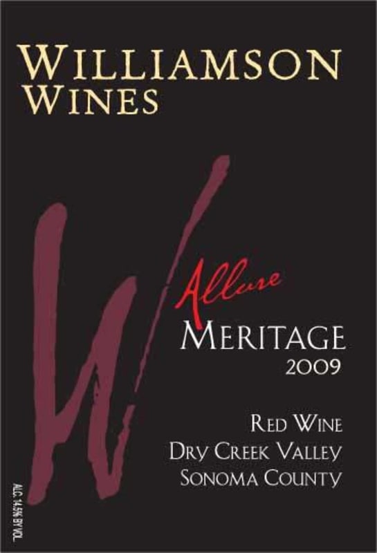 Williamson Wines Allure Meritage 2009 Front Label