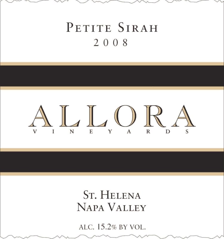 Allora Petite Sirah 2008 Front Label