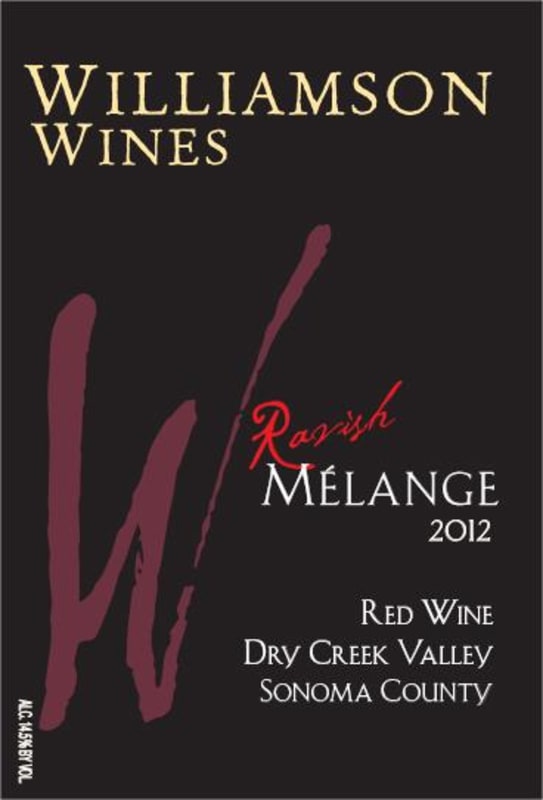 Williamson Wines Ravish Melange 2012 Front Label