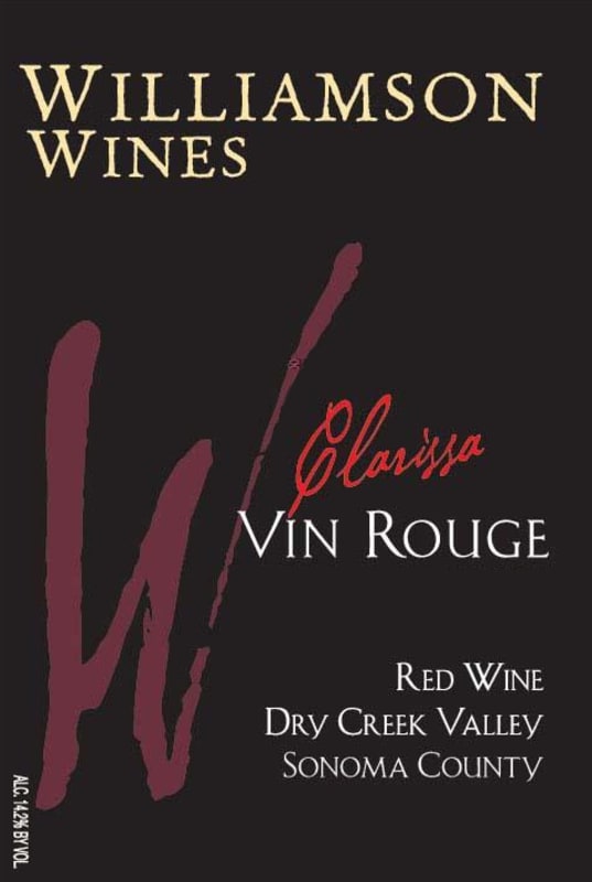 Williamson Wines Clarissa Vin Rouge 2010 Front Label
