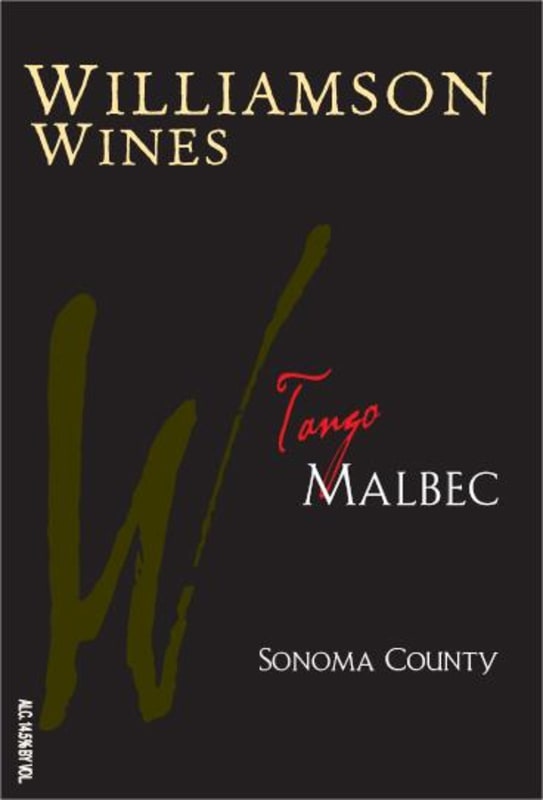 Williamson Wines Tango Malbec 2013 Front Label