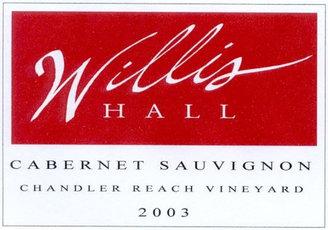 Willis Hall Chandler Reach Vineyard Cabernet Sauvignon 2003 Front Label