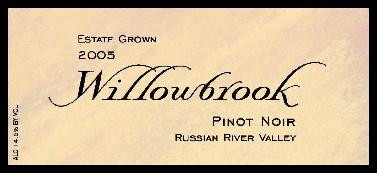 Willowbrook Cellars Estate Grown Pinot Noir 2005 Front Label