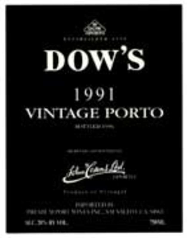 Dow's Vintage Port 1991 Front Label