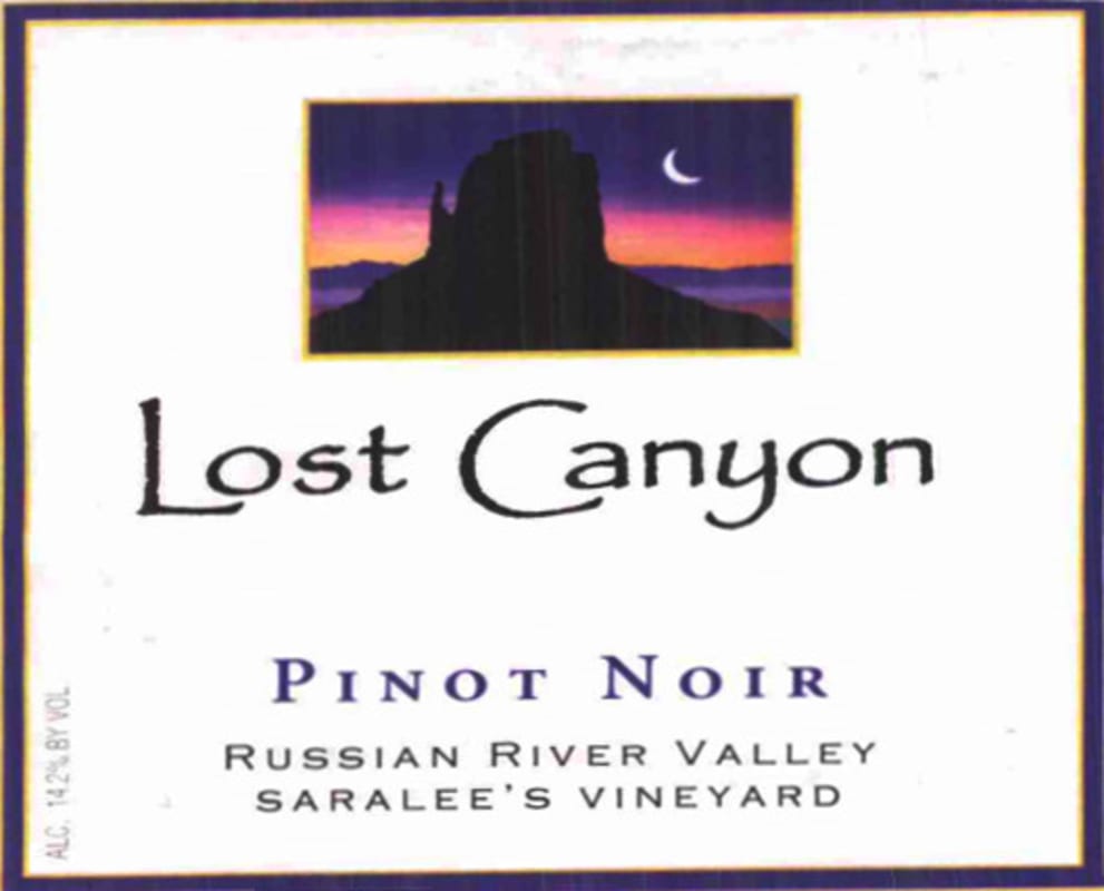 Lost Canyon Winery Saralees Vineyard Pinot Noir 2008 Front Label