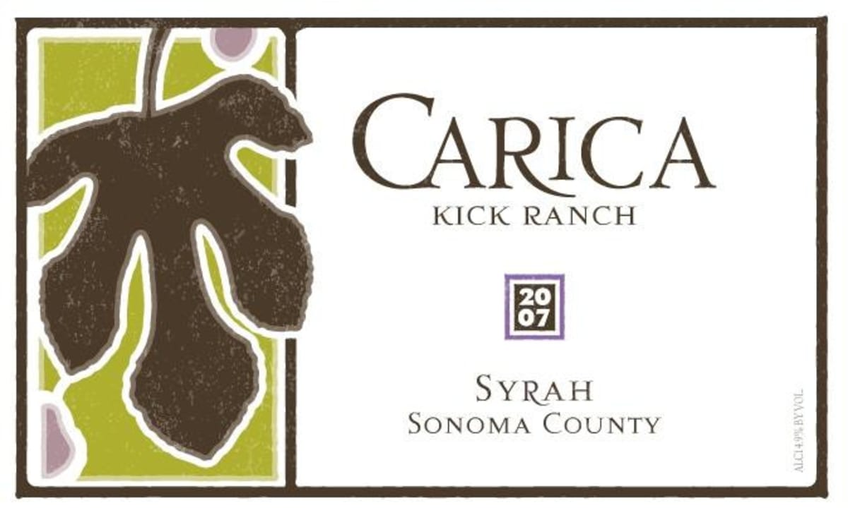 Carica Kick Ranch Syrah 2007 Front Label