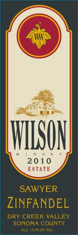 Wilson Creek Winery & Vineyards Sawyer Vineyard Zinfandel 2010 Front Label