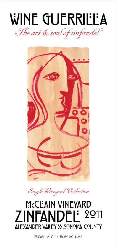 Wine Guerrilla McClain Vineyard Zinfandel 2011 Front Label