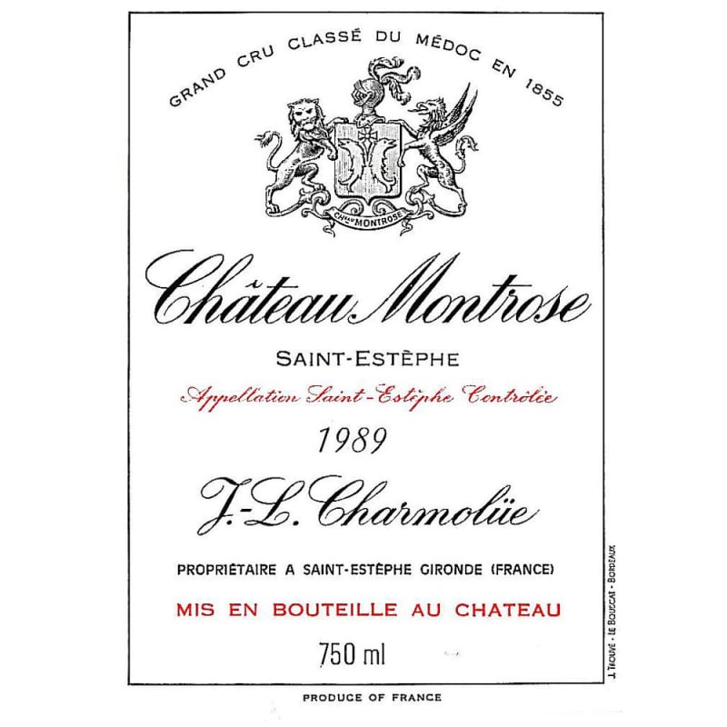 Chateau Montrose (375ML half-bottle) 1989 Front Label