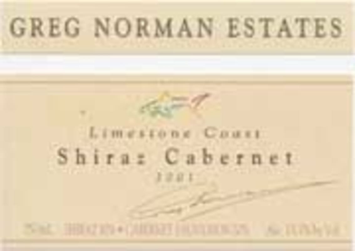 Greg Norman Estates Shiraz/Cabernet 2001 Front Label