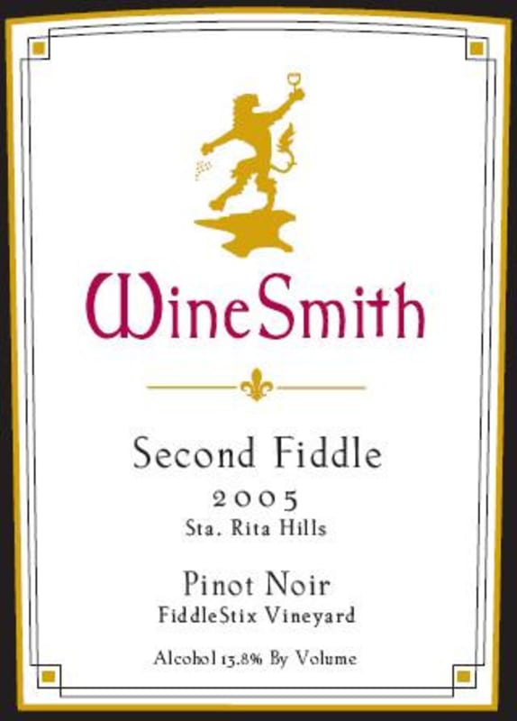 WineSmith Second Fiddle Pinot Noir 2005 Front Label