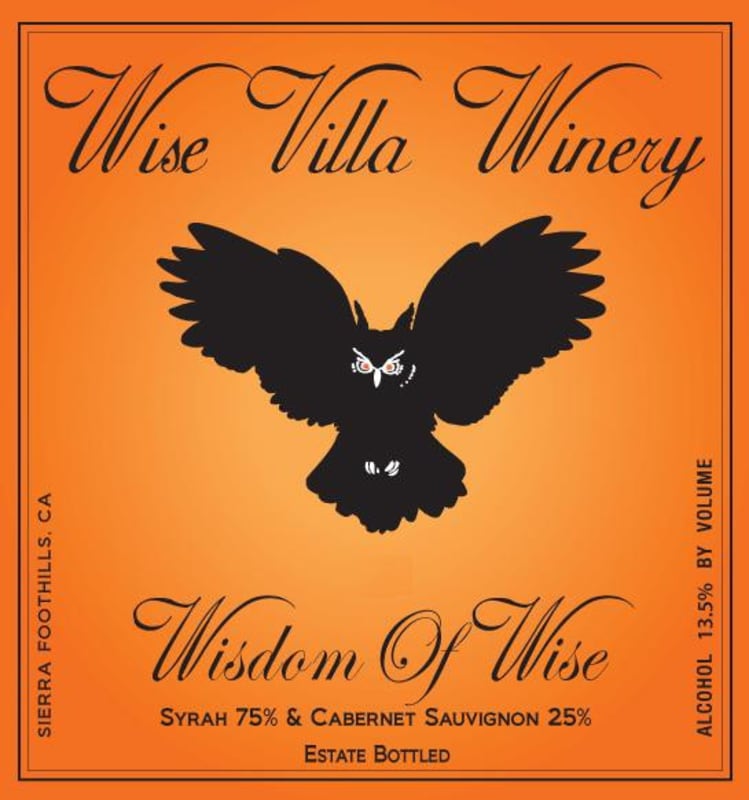 Wise Villa Winery Wisdom of Wise 2012 Front Label