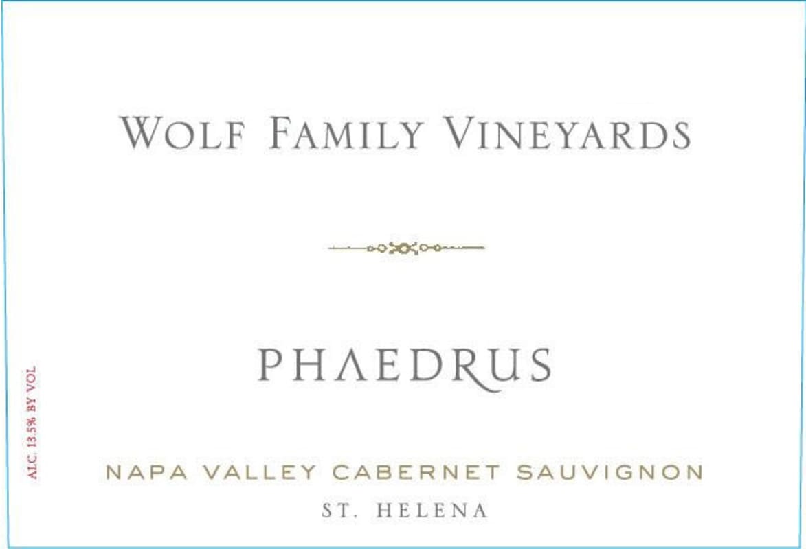 Wolf Family Vineyards Phaedrus Cabernet Sauvignon 2012 Front Label