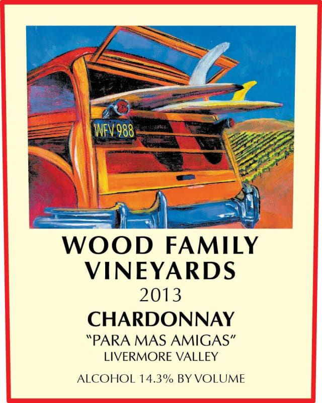Wood Family Vineyards Para Mas Amigas Chardonnay 2013 Front Label