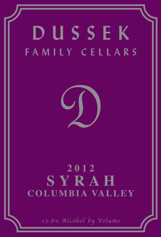 Woodhouse Family Cellars Dussek Syrah 2012 Front Label