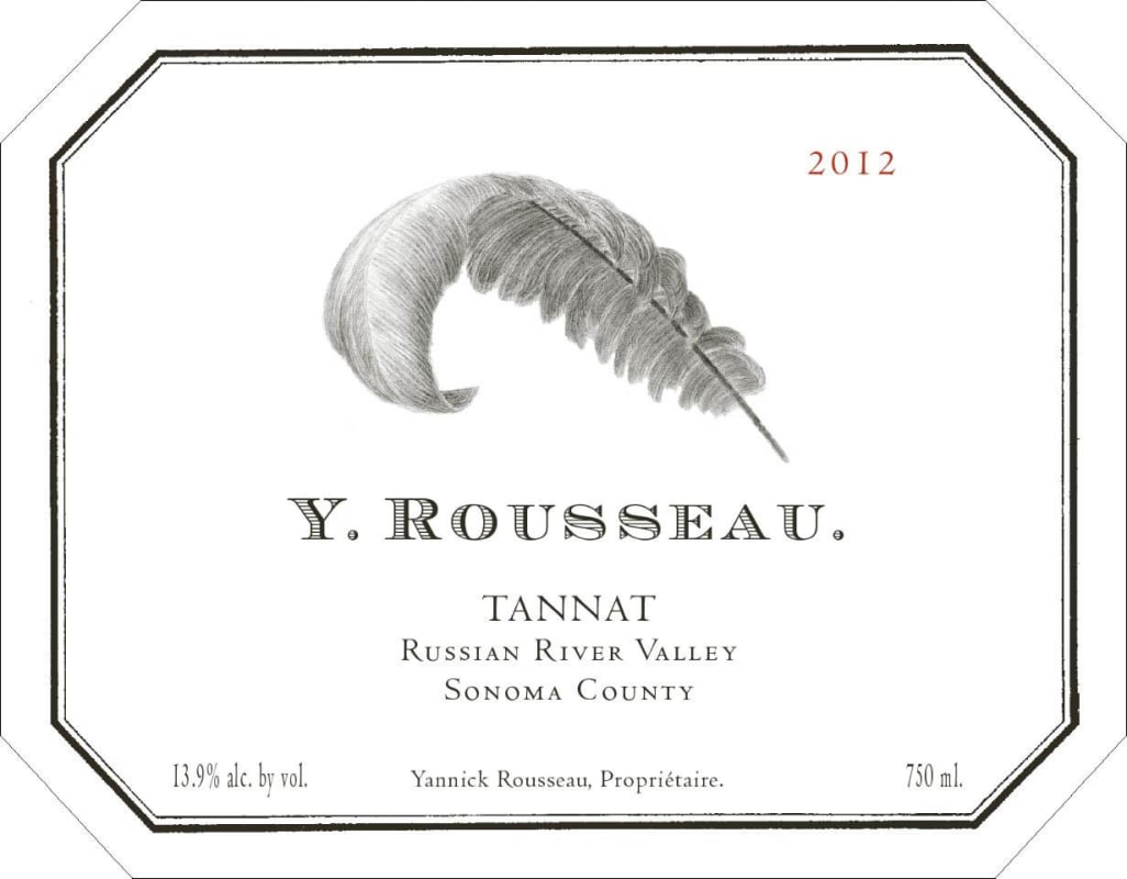 Y. Rousseau Russian River Valley Tannat 2012 Front Label