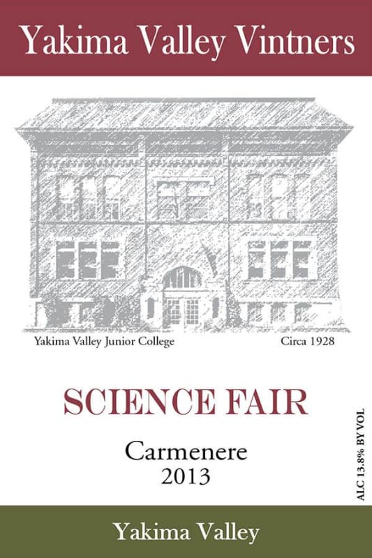 Yakima Valley Vintners Science Fair Carmenere 2013 Front Label