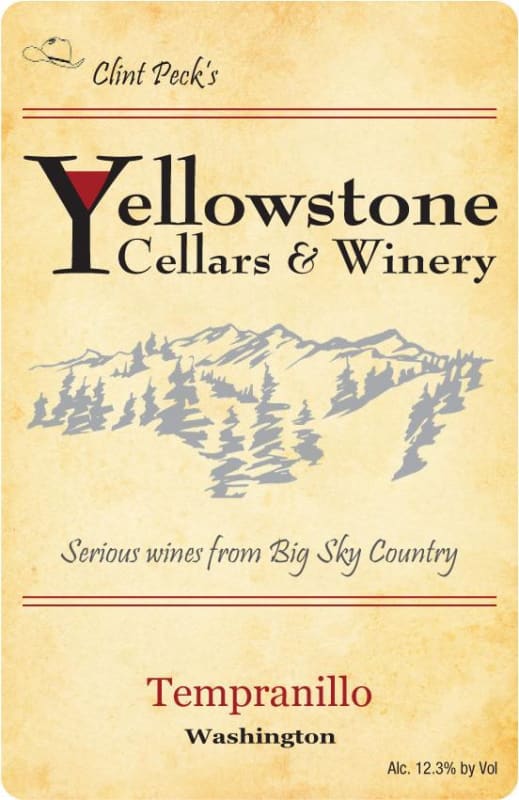 Yellowstone Cellars & Winery Tempranillo 2012 Front Label