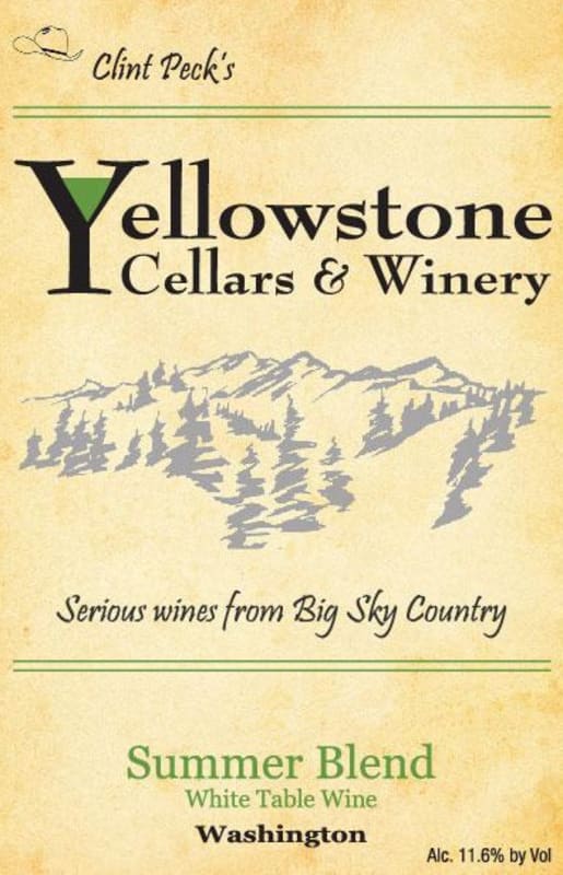 Yellowstone Cellars & Winery Summer Blend 2014 Front Label