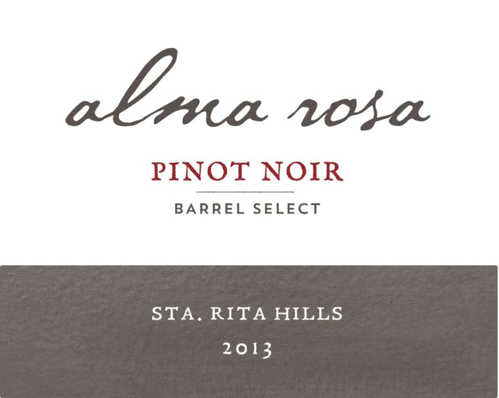 Alma Rosa Barrel Select Pinot Noir 2013 Front Label