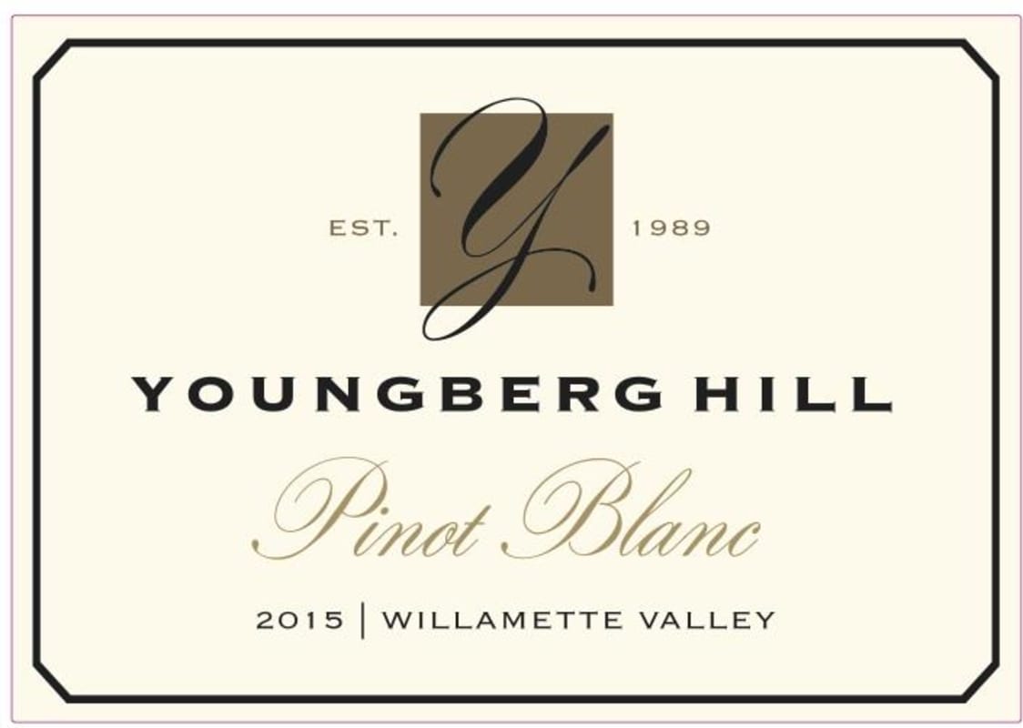 Youngberg Hill Vineyards Pinot Blanc 2015 Front Label